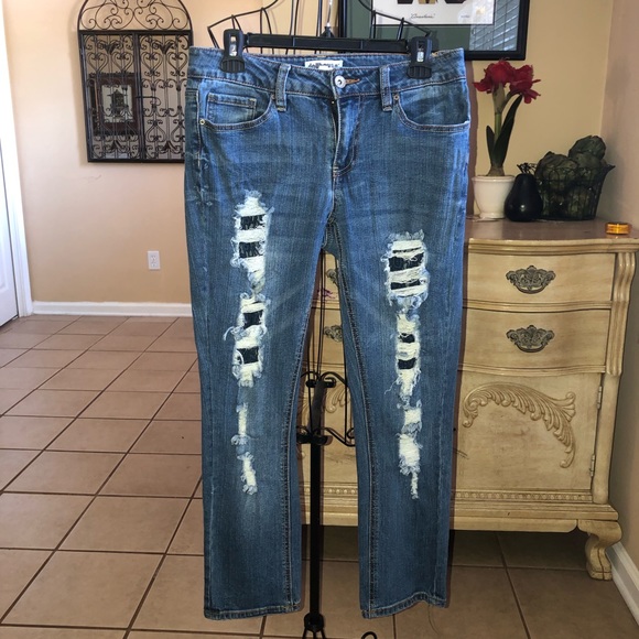 Dollhouse Denim - ***Last chance***Dollhouse 9 Straight Leg Distressed Jeans